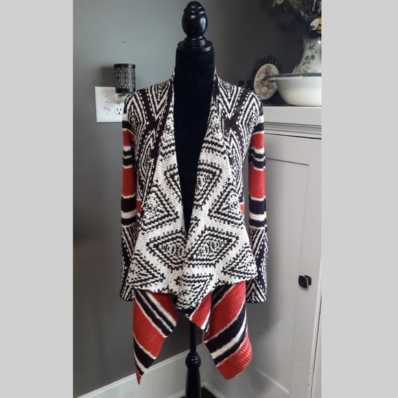 Knox Rose✨ Waterfall Wrap Aztec Tribal Cardigan Size XS - Picture 8 of 10